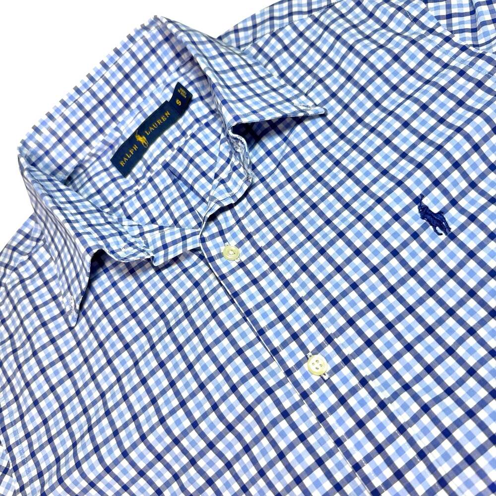 Ralph Lauren Blue Gingham Plaid Long Sleeve Button-Down Shirt